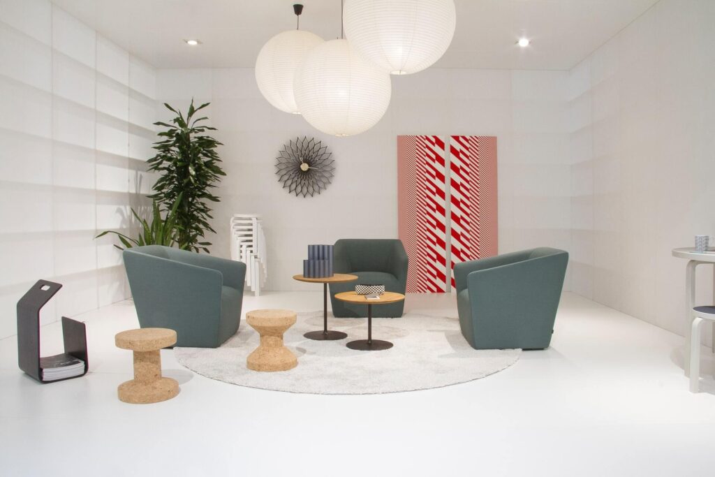 Modern interior space with natural stone flooring and wall finishes for commercial and residential design in Sharjah UAE